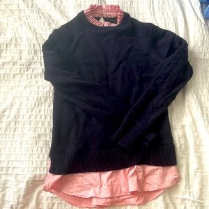 Ted Baker preppy dark blue sweater with pink details